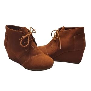 Toms Women's Suede Desert Wedge Booties Fall/Winter W 6